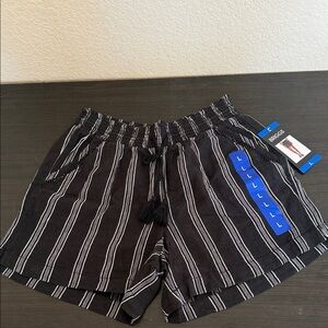 Briggs New York Black Shorts with White Stripes